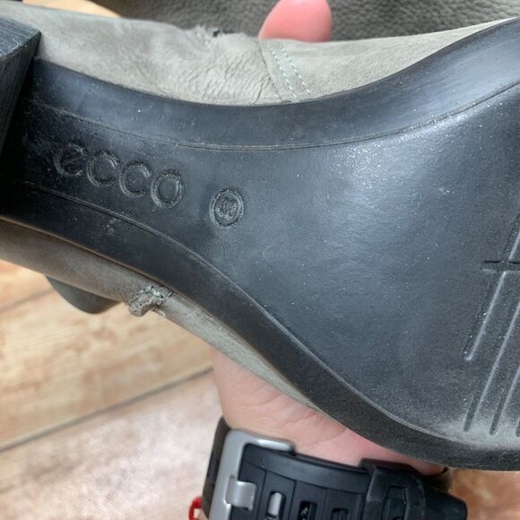 Ecco Ankle Boots Side Zip Nubuck Leather Heels Women’s Size 40 US 9 - 9.5 - Picture 8 of 16